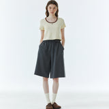 RVS Ringer Cropped T-Shirt Yellow