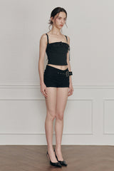 VIOLA BELTED SHORTS black