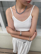 Blue summer drop beads necklace