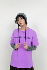 YWD ロゴTシャツ_パープル