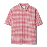 Artwork Check Crop shirts (Red)