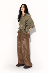 Retro printed loose casual pants