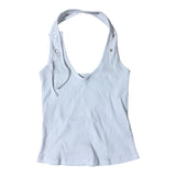 Eyelet halter sleeveless