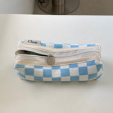 Clam ラウンドペンケース _ チェッカーボードスカイブルー