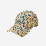 Round Logo Tweed Ball Cap (Yellow&Blue&Navy&Orange)