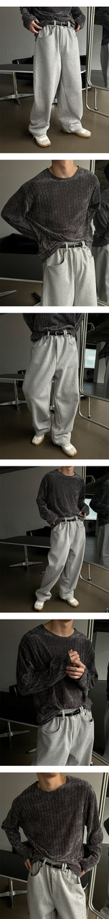 [S/S] カッティングラウンドネックベルベットニット (5color)