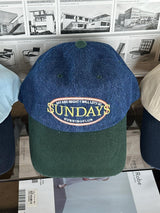 ASCLO SUNDAYSバイカラーデニムボールキャップ (4color)