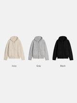 Heart knit zip-up
