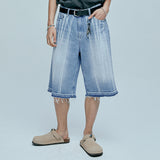 navajo パターンカットオフバミューダパンツ light blue