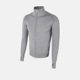 Rib Line Muscle Fit Zip-Up Knit