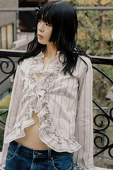 FRILL STRIPE SHIRT 