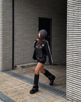 Girls' Unbalanced グロッシーラグビースウェットシャツ