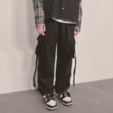 strap elastic pants_black