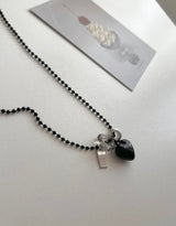 blo black chic stainless steel bold heart county line layered long necklace