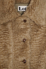 Reversible fur coat, Camel