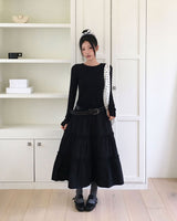 [MADE] Whisper, frill long skirt
