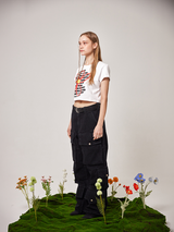 WEIRD denim cargo pants (BLACK