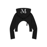 ROVENT METAL LOGO BOLERO HOOD ZIP-UP (2Color)