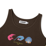 HIGH SPAN GRAPHIC POINT SLEEVELESS [BROWN]