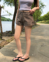 Mots Roll-up Button Shorts