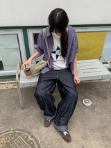 シーリンカットバルーンワイドデニムパンツ