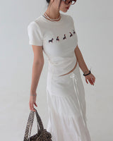 Jenny Dachshund Printed Short Sleeve T-shirt