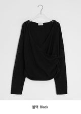 Ryoka Summer Layered V-Neck Wrap Hood Knit