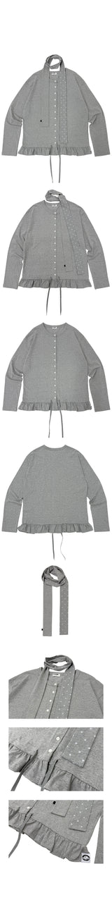 NATTY CARDIGAN IN GREY (SCARF SET)