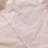 ベーシックロゴワンポケットオックスフォードストライプシャツ／オレンジ [Unisex]