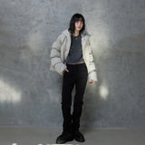 BANDED SLEEVE CURVE PUFFER