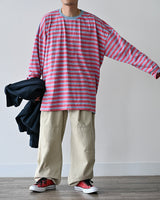 BHNY LOOSE FIT SLIT STRIPED LONG SLEEVE T-SHIRT