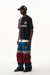 Colorblock Panel Embroidered Tee