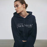 NICOLE SIGNATURE LOGO CROP HOODY_OATMEAL