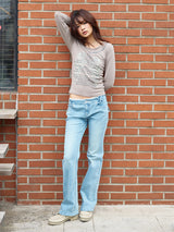 SCOOP NECK L/S SAND