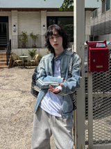 Wings Track Gradient Pinch Denim Jacket