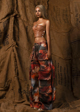 Mother Painted Pattern Cargo Jeans