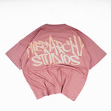 Hierarchy Studios - グラフィティーワイドロゴオーバーサイズTシャツ ダスティーピンク