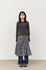 (W) Folky Checked Skirt (2color)