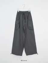 Ibe Balloon Wide Cut Nylon Banding Pants