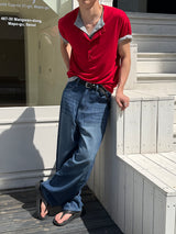 Basic layered henley neck half sleeves(10color)