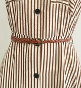 Tenza Stripe Sleeveless Shirt One Piece (Belt Set)