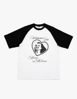 Webhouse ガールフォーエバーラグランTシャツ - ブラック/ホワイト
