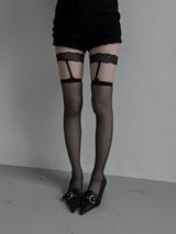 lace ribbon garter stocking (2color)