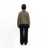 MULTI SKULL MESH KNIT (OLIVE/NAVY)