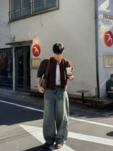 ヘンリーコーデュロイクロップカーディガン