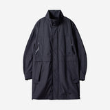Poly Cotton RIB Double Placket Long-Jacket - GREY