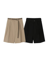 (belt presentation) Cotton Bermuda Pants