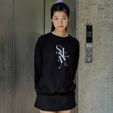 SERIF LAYERED SYMBOL SWEATSHIRTS (BLACK)