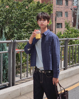 Roozen Check Pocket Long Sleeve Shirt