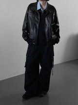 (unisex) Lumiere Overfit Leather Jacket